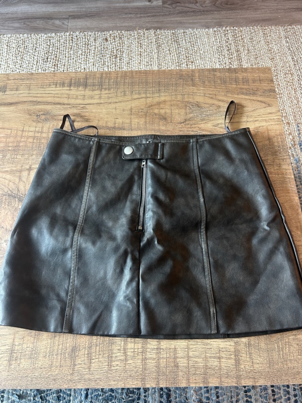 REVOLVE Black Faux Leather Mini Skirt